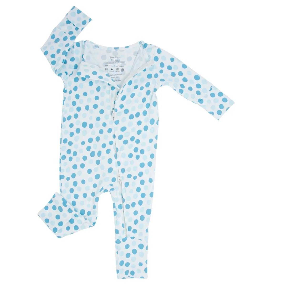 Sweet Bamboo Convertible Baby Romper with Two Way Zip for Easy Changing and Comfort - 