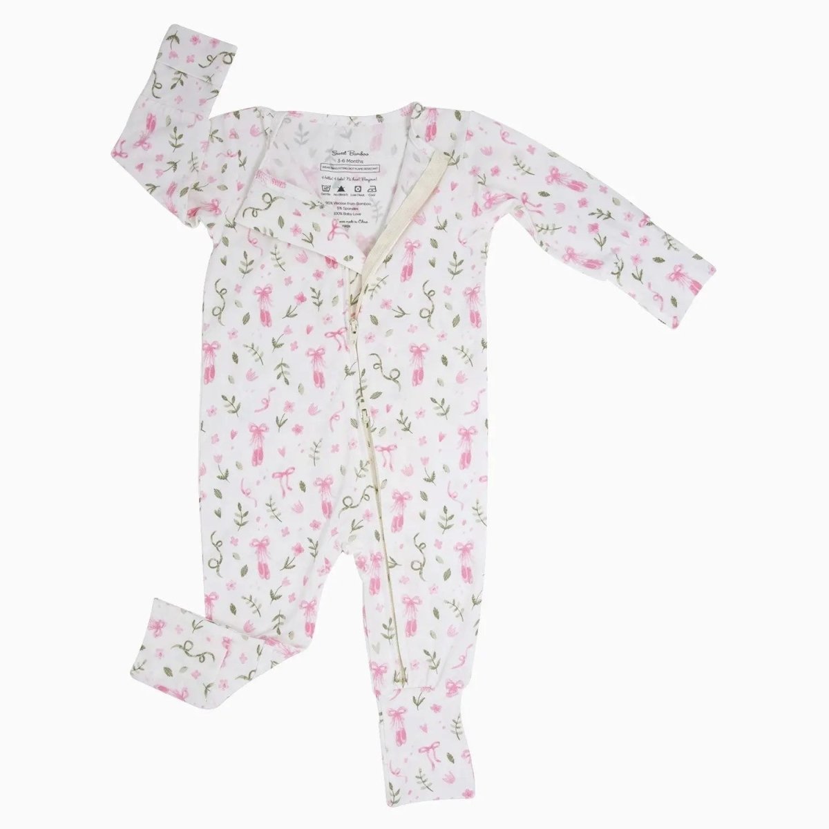 Sweet Bamboo Convertible Baby Romper with Two Way Zip for Easy Changing and Comfort - 