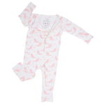 Sweet Bamboo Convertible Baby Romper with Two Way Zipper for Easy Diaper Change - 