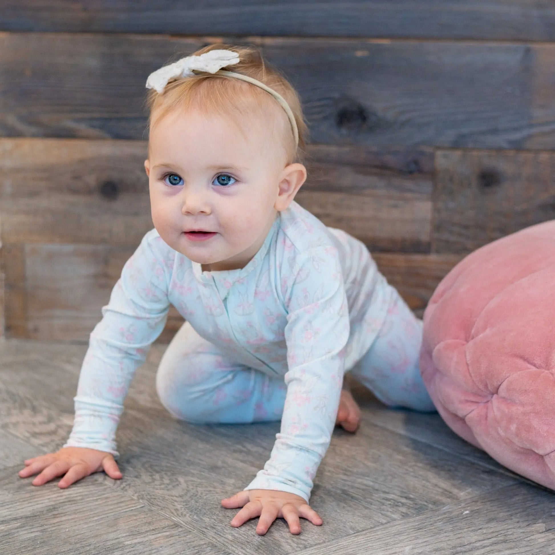 Swan Ballet Convertible Romper for Baby with Two Way Zip and Fold Over Legs Sweet Bamboo