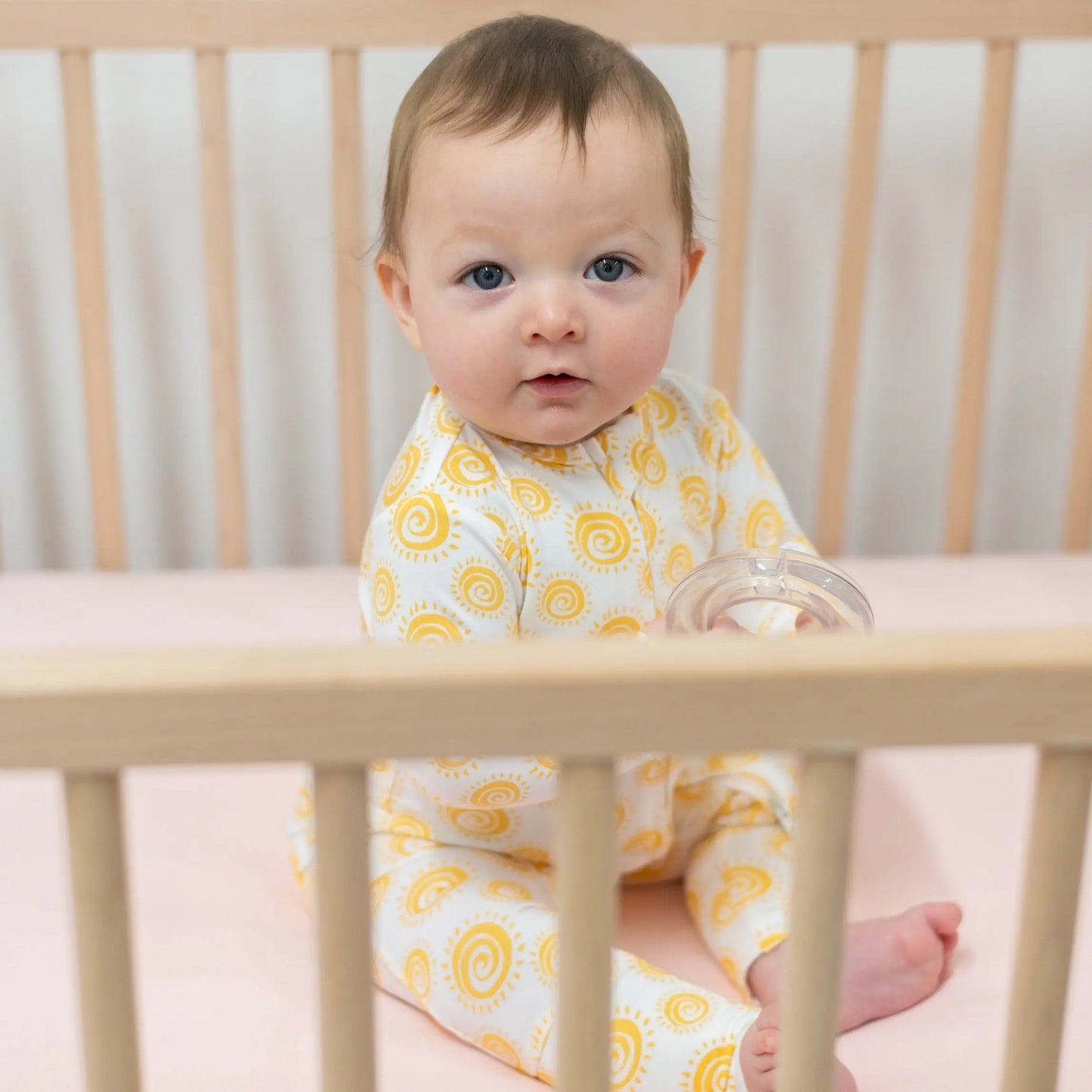 Convertible Baby Romper with Two Way Zip and Fold Over Legs for Easy Changing Sweet Bamboo