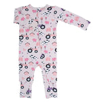 Sweet Bamboo Tractors And Cows Convertible Romper with Two Way Zip for Active Babies - Apparel & Accessories > Clothing > Baby & Toddler Clothing > Baby & Toddler Sleepwear Rompers