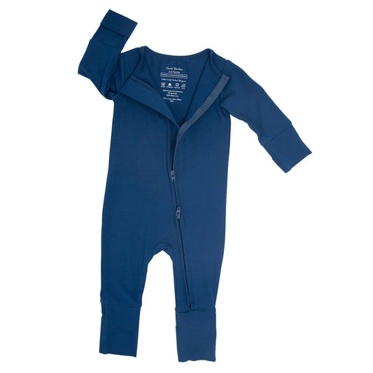 Convertible Baby Romper with Two Way Zip and Fold Over Cuffs Sweet Bamboo