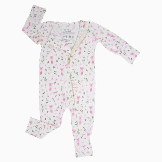 Convertible Baby Romper with Two Way Zip and Fold Over Legs for Easy Changing Sweet Bamboo