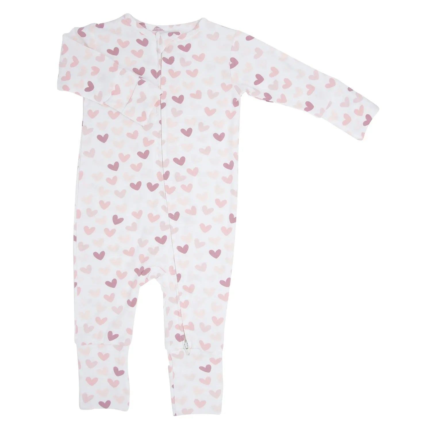 Convertible Baby Romper with Two Way Zip and Fold Over Legs Sweet Bamboo