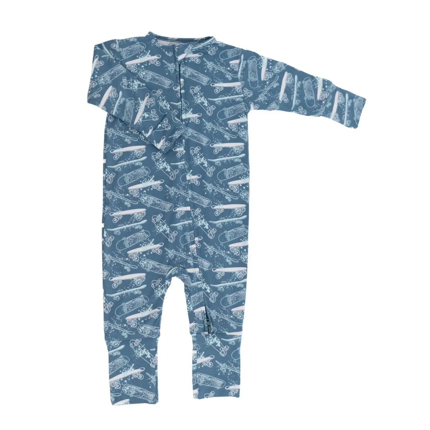 Convertible Baby Romper with Two Way Zip and Fold Over Legs Sweet Bamboo
