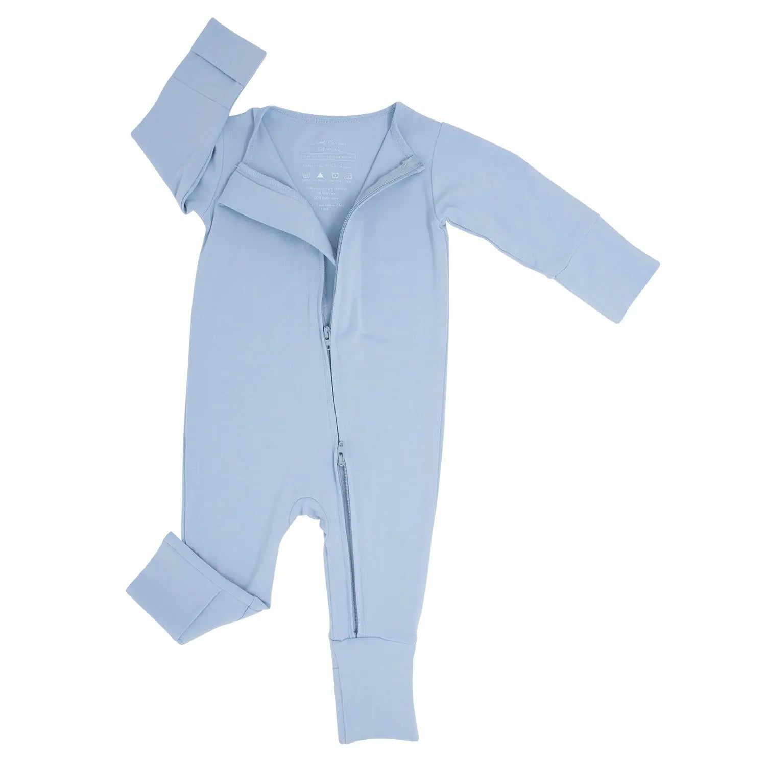 Convertible Baby Romper with Two Way Zip and Fold Over Legs for Easy Changing Sweet Bamboo