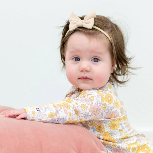 Retro Vintage Flowers Convertible Romper for Baby Sweet Bamboo