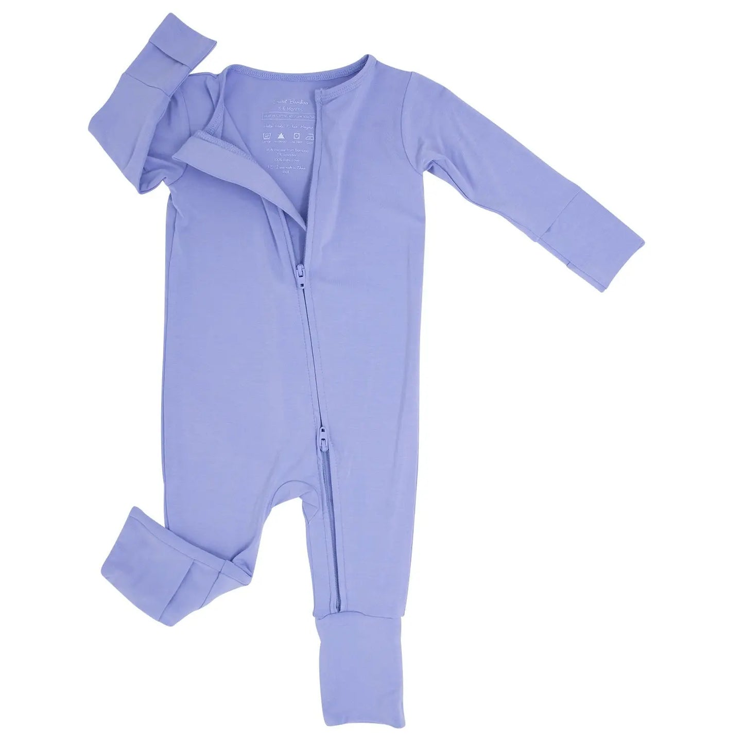 Convertible Baby Romper with Two Way Zip and Fold Over Legs Sweet Bamboo