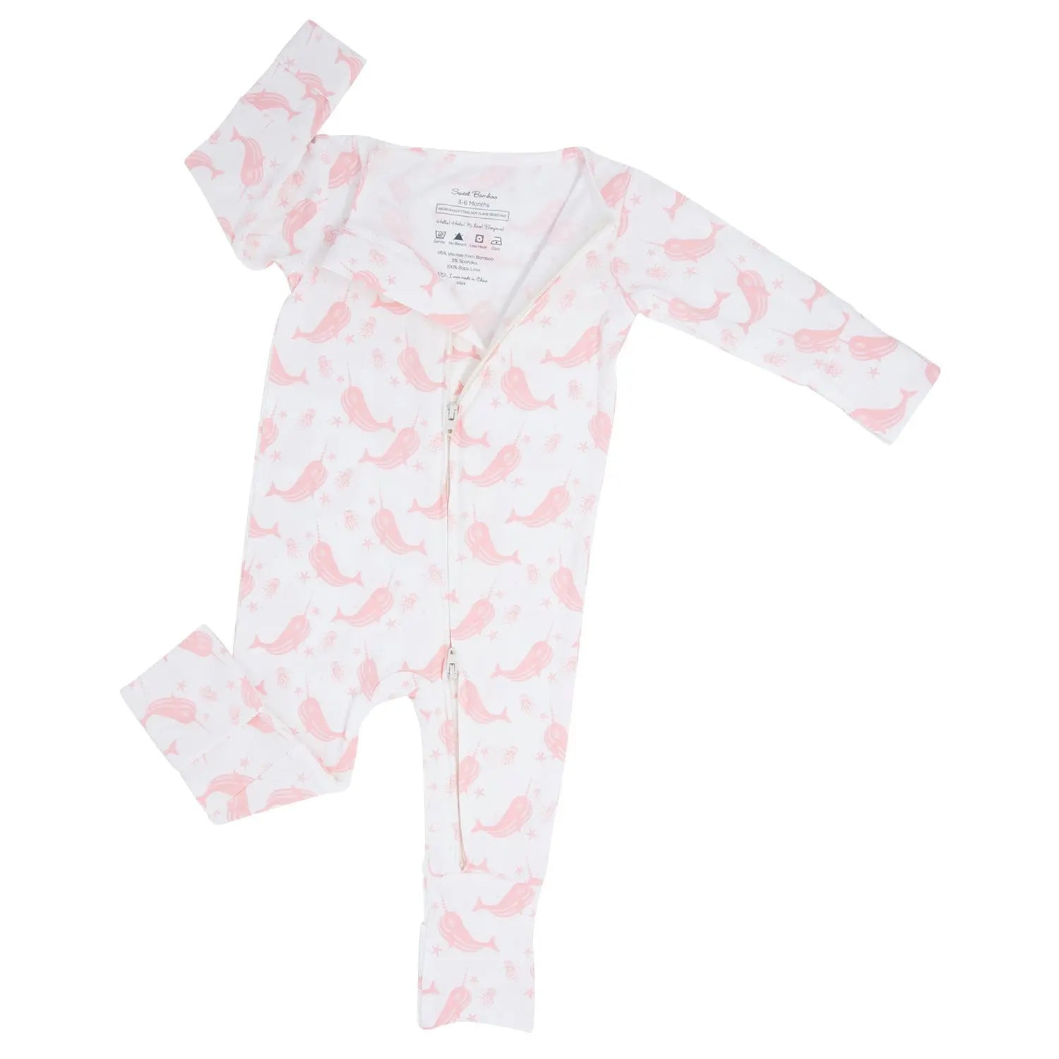 Sweet Bamboo Convertible Baby Romper with Two Way Zipper for Easy Diaper Change - Rompers