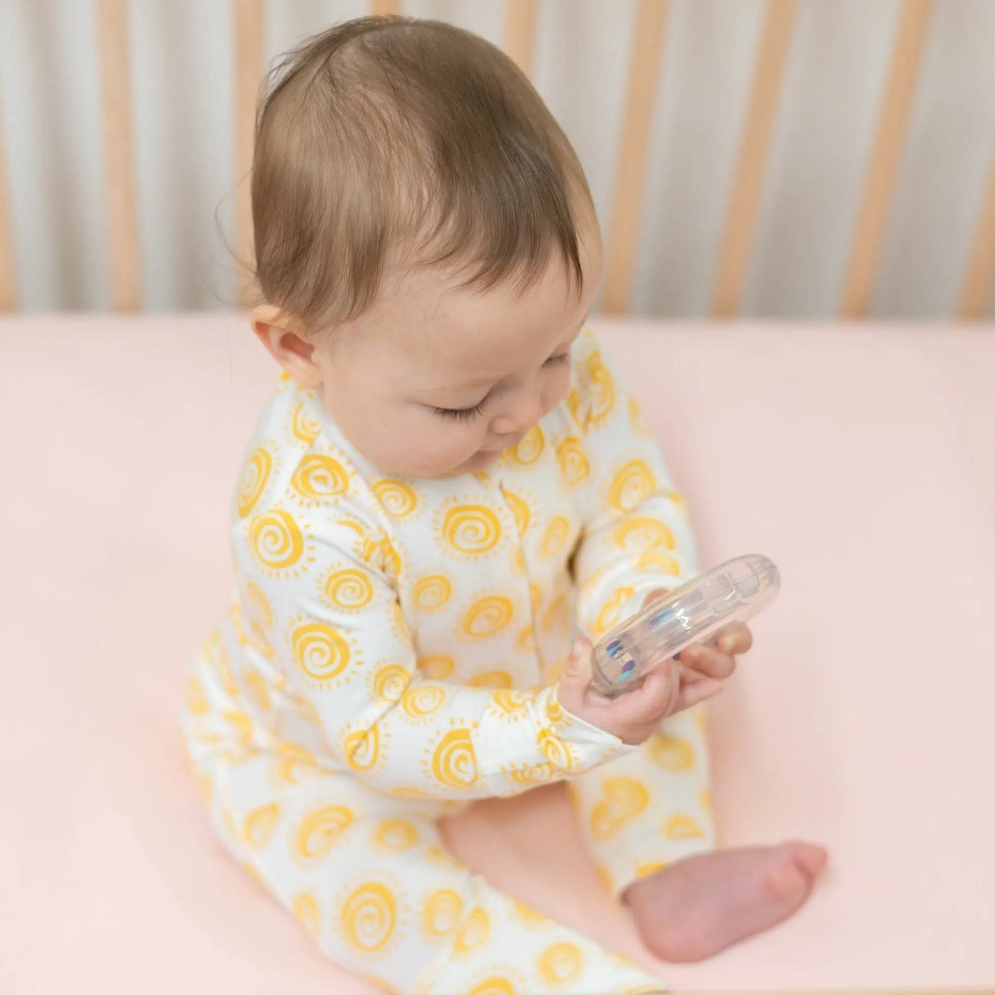Convertible Baby Romper with Two Way Zip and Fold Over Legs for Easy Changing Sweet Bamboo