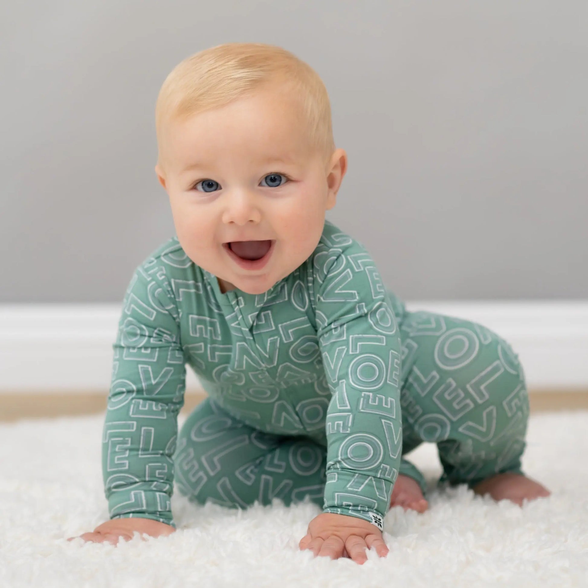 Convertible Baby Romper With Two Way Zip And Fold Over Legs Sweet Bamboo