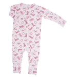 Sweet Bamboo Cute Pink Western Boots Romper with Convertible Design for Baby Girls - Apparel & Accessories > Clothing > Baby & Toddler Clothing > Baby & Toddler Sleepwear Rompers