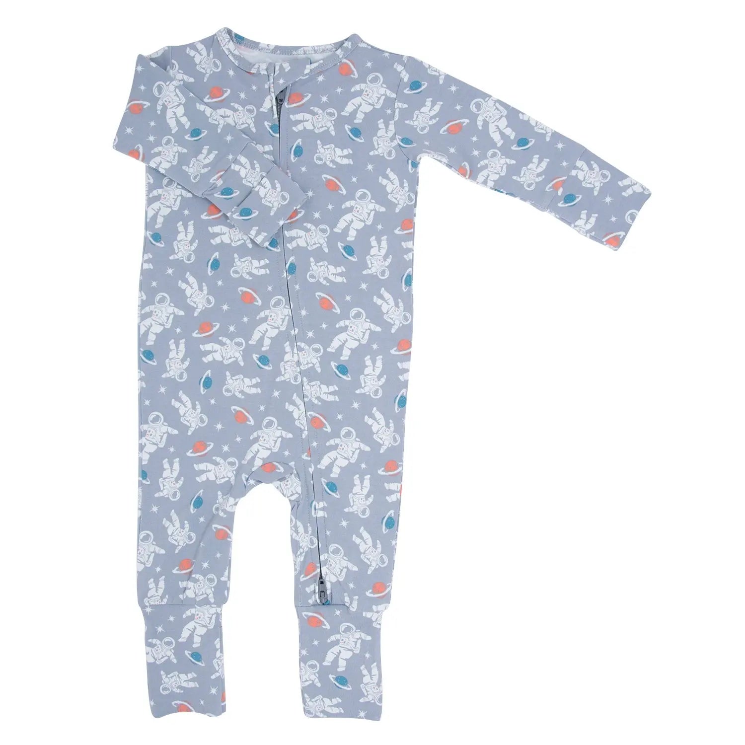 Convertible Baby Romper with Two Way Zip and Fold Over Legs Sweet Bamboo