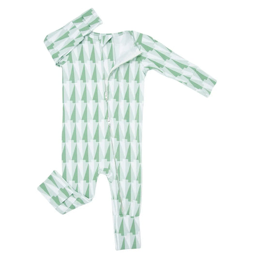 Convertible Baby Romper with Two Way Zip and Fold Over Cuffs Sweet Bamboo