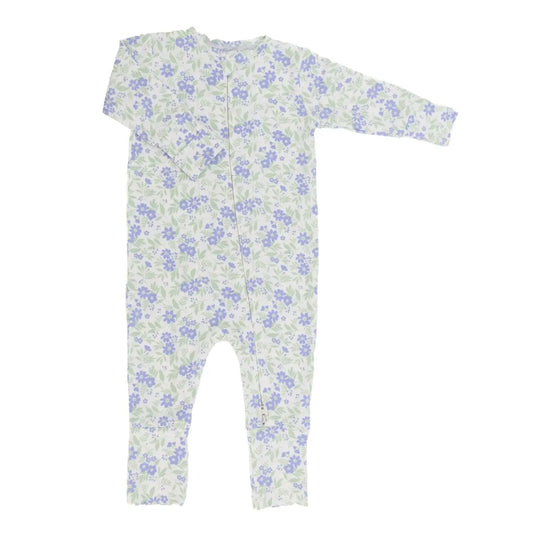 Convertible Baby Romper with Two Way Zip and Fold Over Legs for Easy Changing Sweet Bamboo