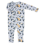 Sweet Bamboo Vintage Racecars Baby Romper with Two Way Zip for Little Racers - Apparel & Accessories > Clothing > Baby & Toddler Clothing > Baby & Toddler Sleepwear Rompers