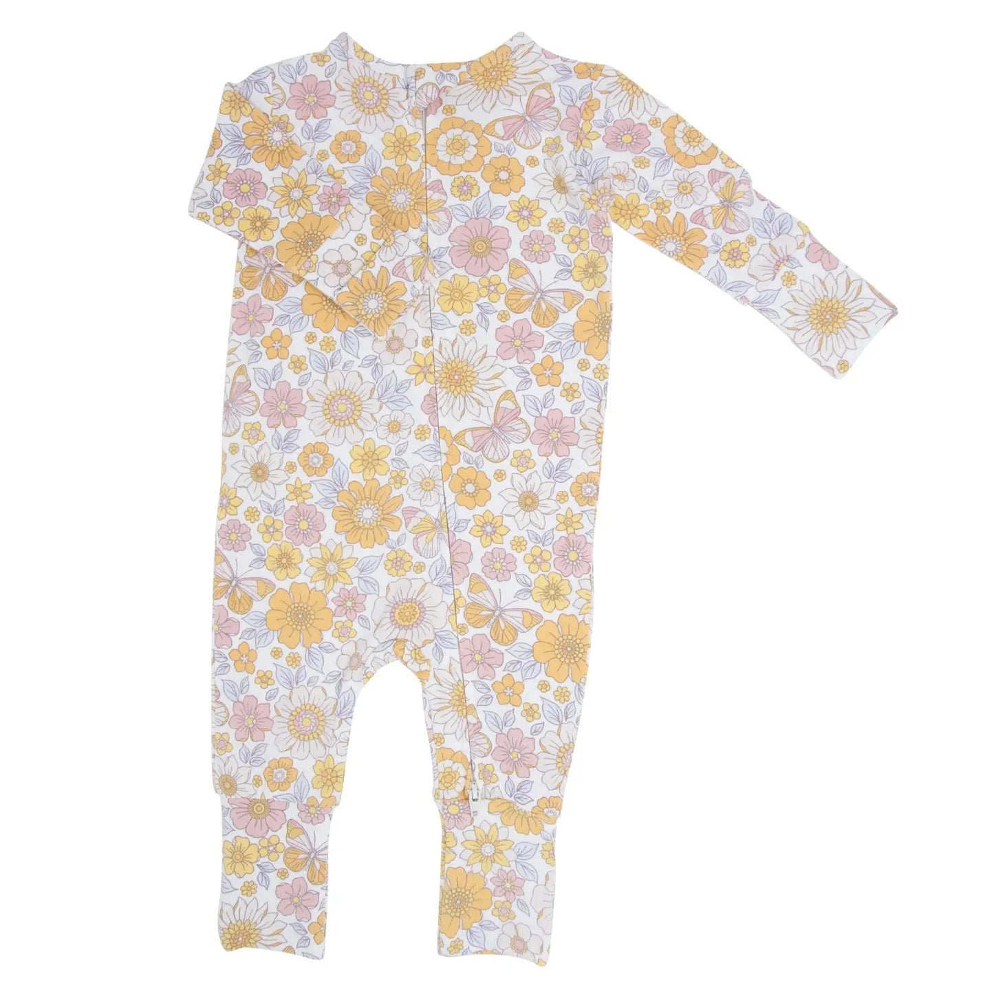 Retro Vintage Flowers Convertible Romper for Baby Sweet Bamboo