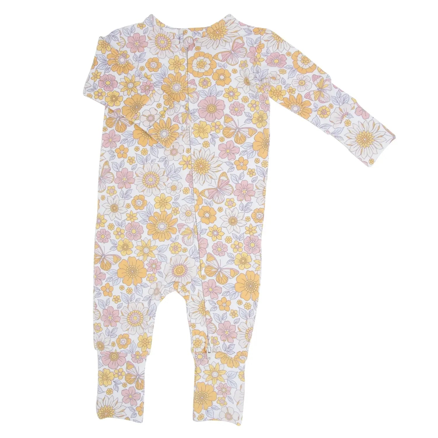 Retro Vintage Flowers Convertible Romper for Baby Sweet Bamboo