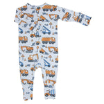 Convertible Baby Romper with Two Way Zip and Fold Over Legs for Easy Changing Sweet Bamboo