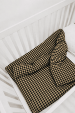 Little Mae & Co Cookie Brown Gingham Crib Quilted BlanketEveretts Place