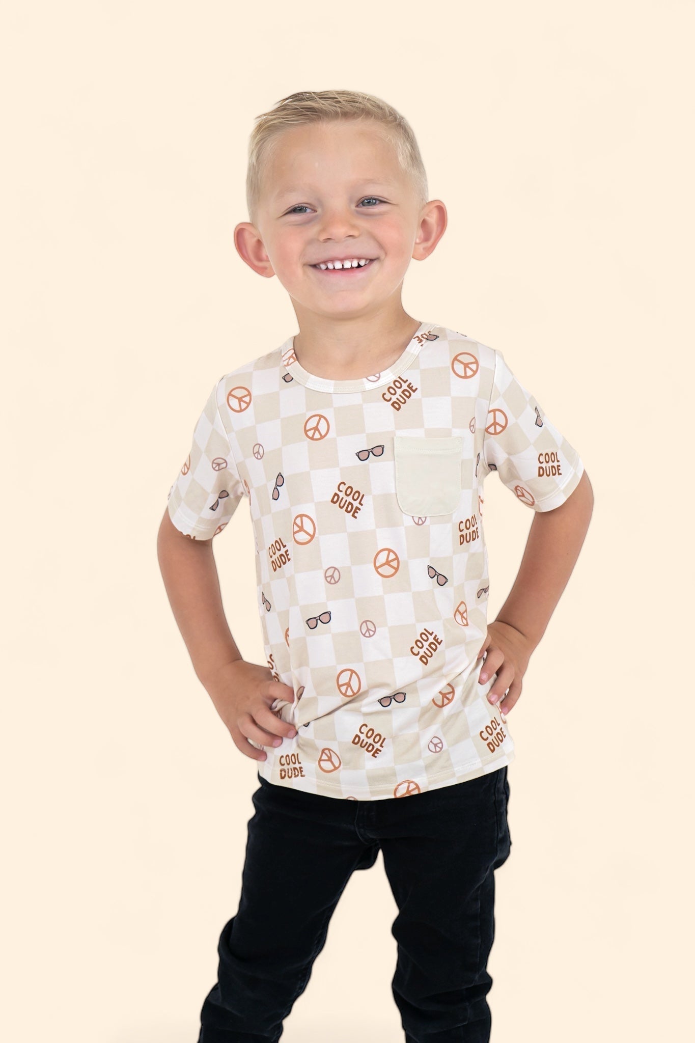 DREAM BIG LITTLE CO COOL DUDE CHECKERS DREAM POCKET TEEEveretts Place