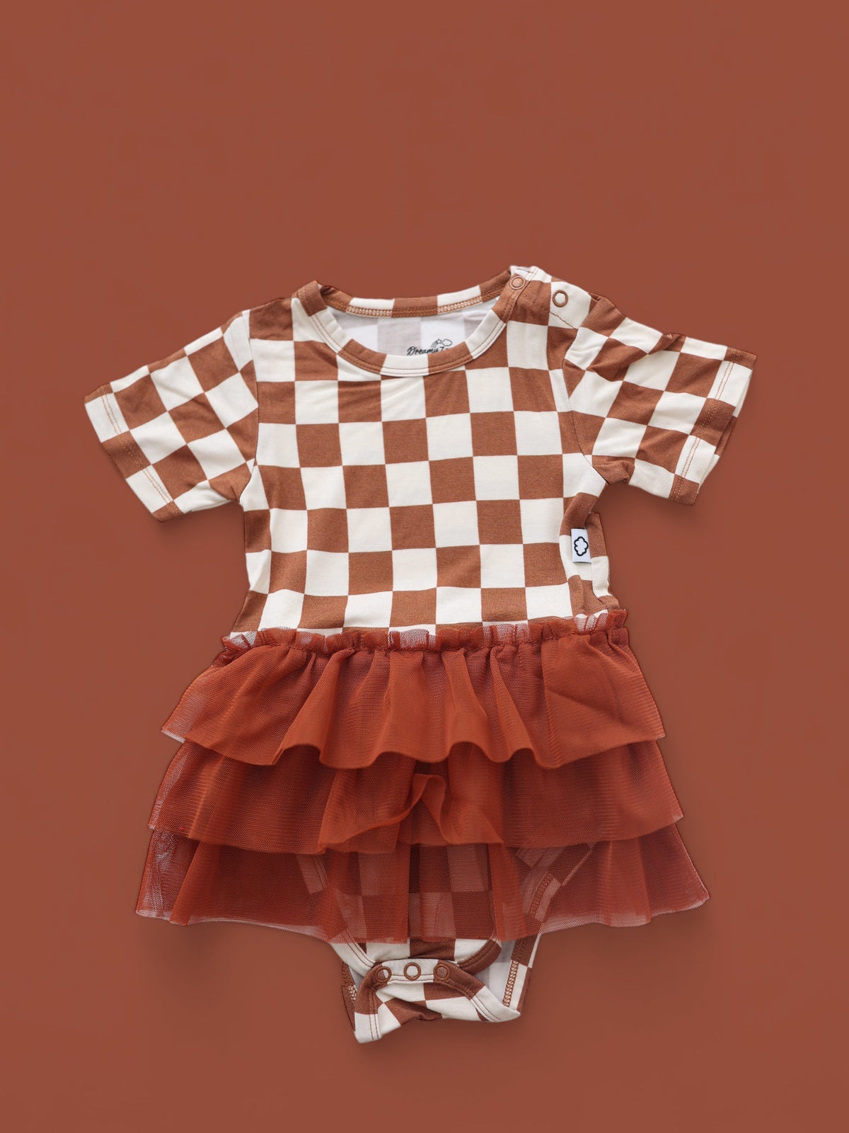 DREAM BIG LITTLE CO COPPER CHECKERS DREAM TUTU BODYSUIT DRESSEveretts Place