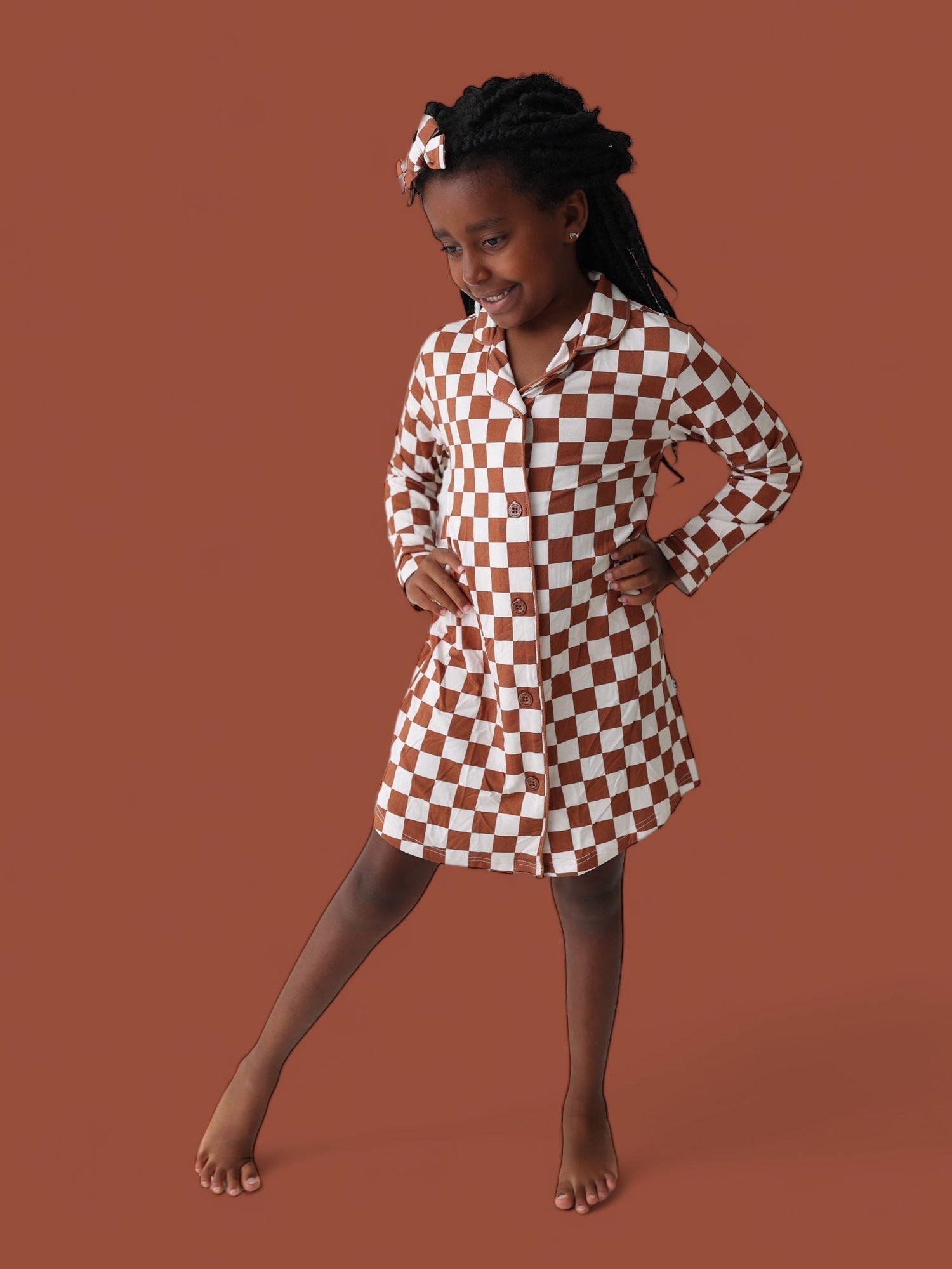 DREAM BIG LITTLE CO COPPER CHECKERS GIRL'S DREAM GOWNEveretts Place