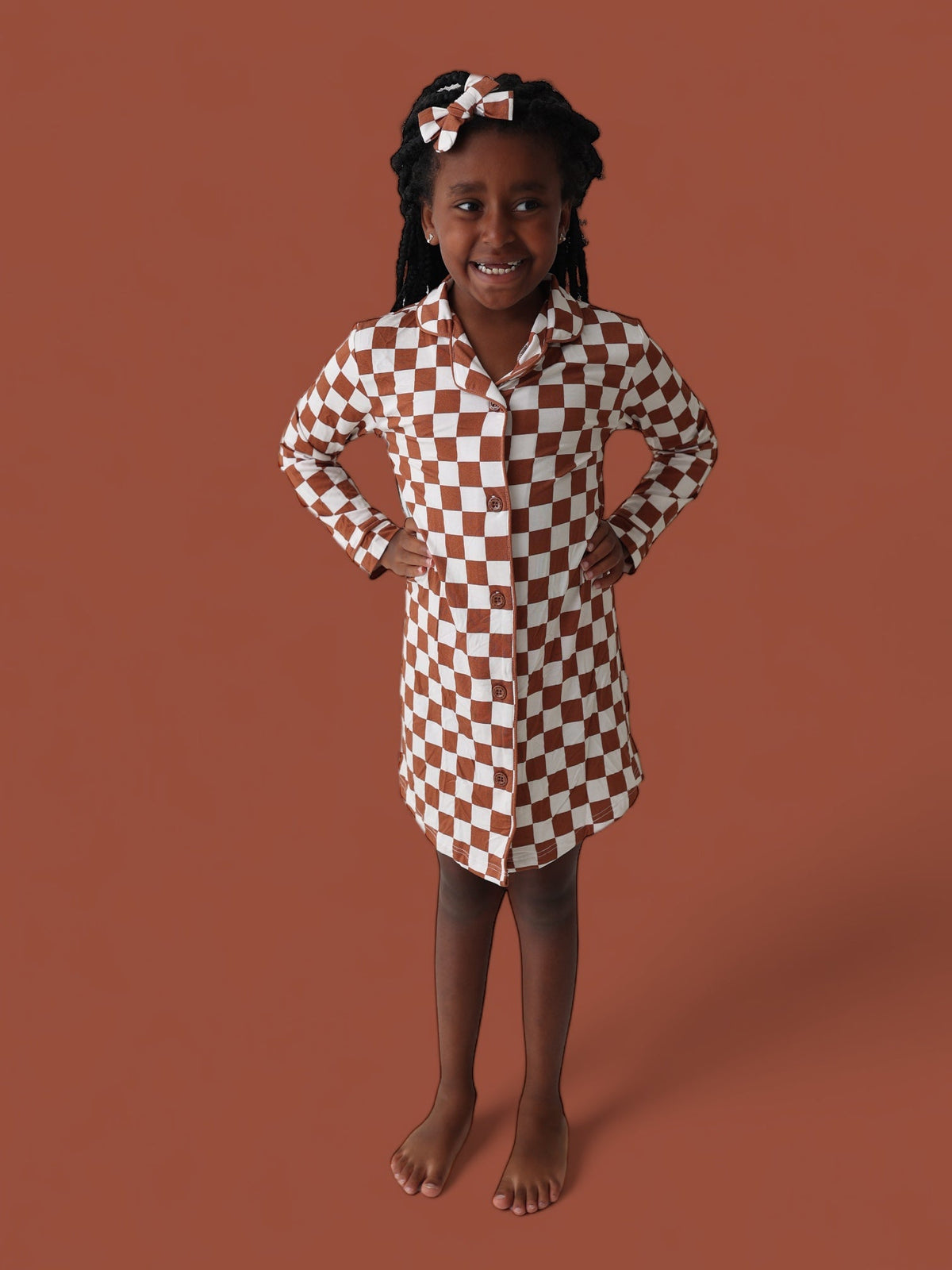 DREAM BIG LITTLE CO COPPER CHECKERS GIRL'S DREAM GOWNEveretts Place
