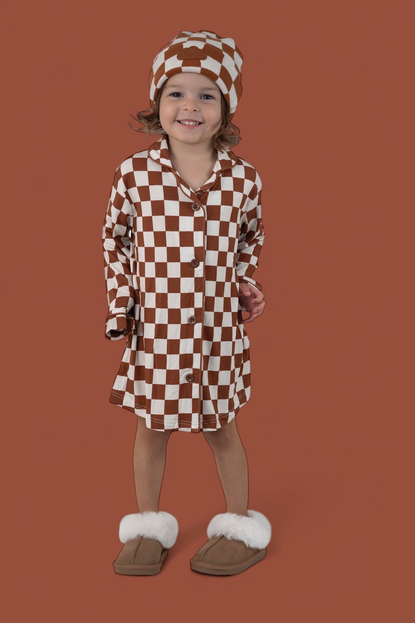 DREAM BIG LITTLE CO COPPER CHECKERS GIRL'S DREAM GOWNEveretts Place
