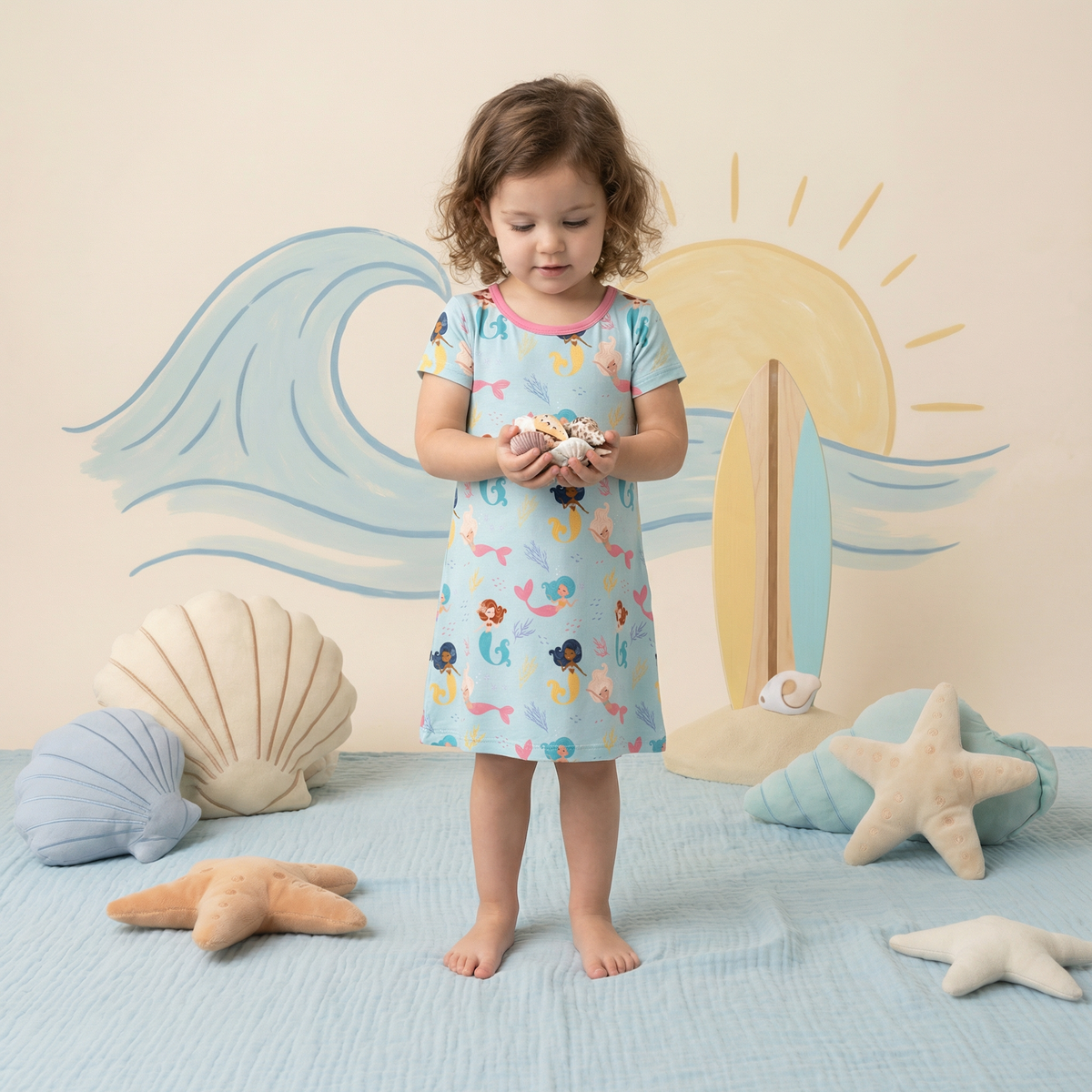 Short sleeve A-line toddler dress in coral with a flared twirl skirt
