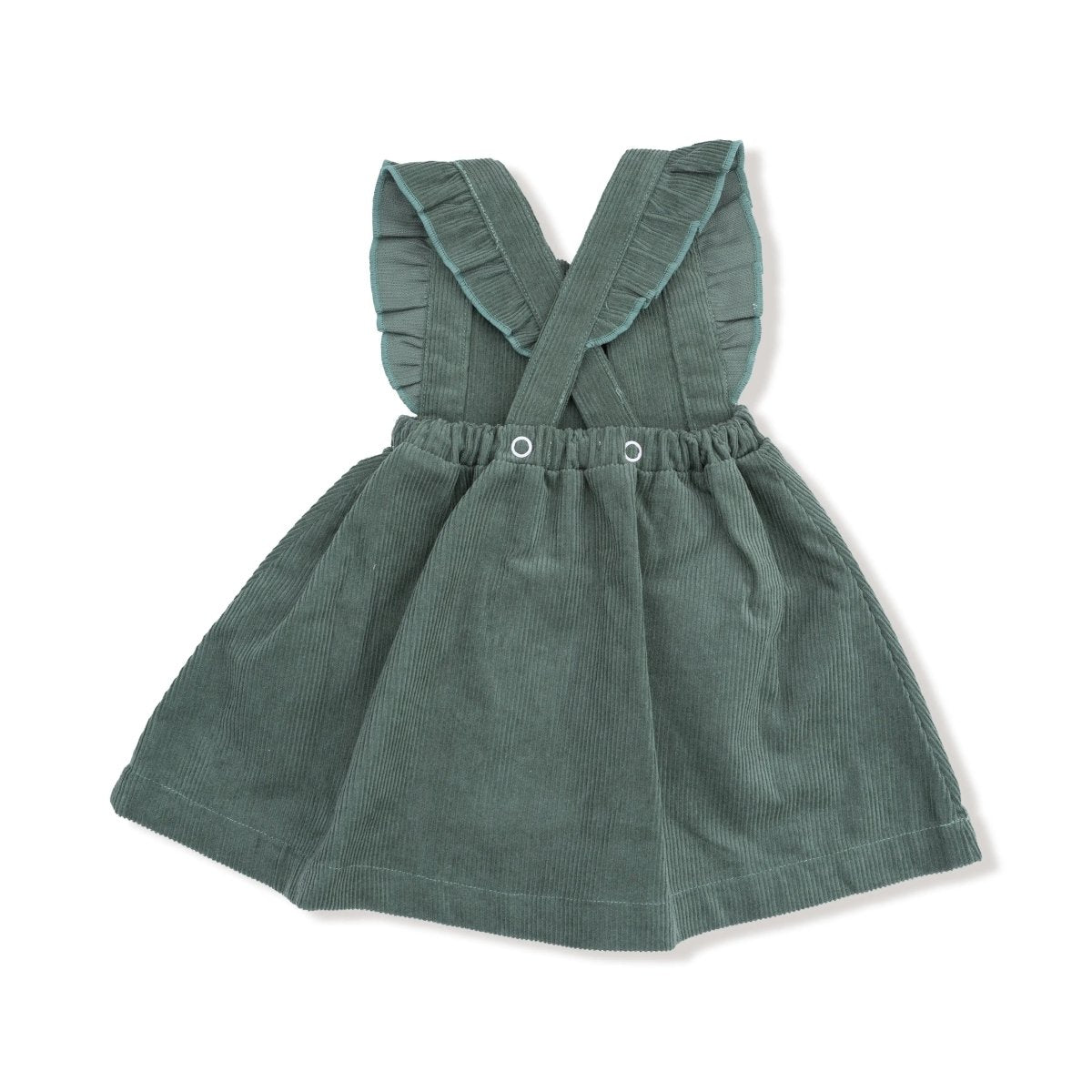 Angel Dear Corduroy Pinafore Dress And Diaper Cover Apple Appliques - Everetts Place Boutique - 