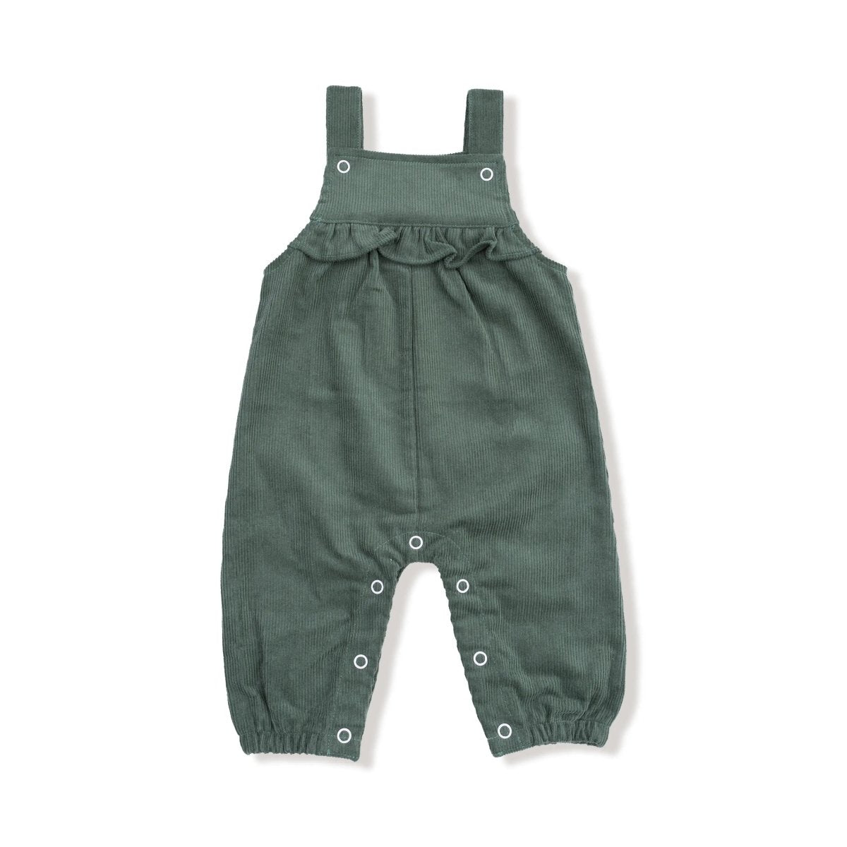 Angel Dear Corduroy Yoke Ruffle Overall for Girls Cozy Playtime - Everetts Place Boutique - 