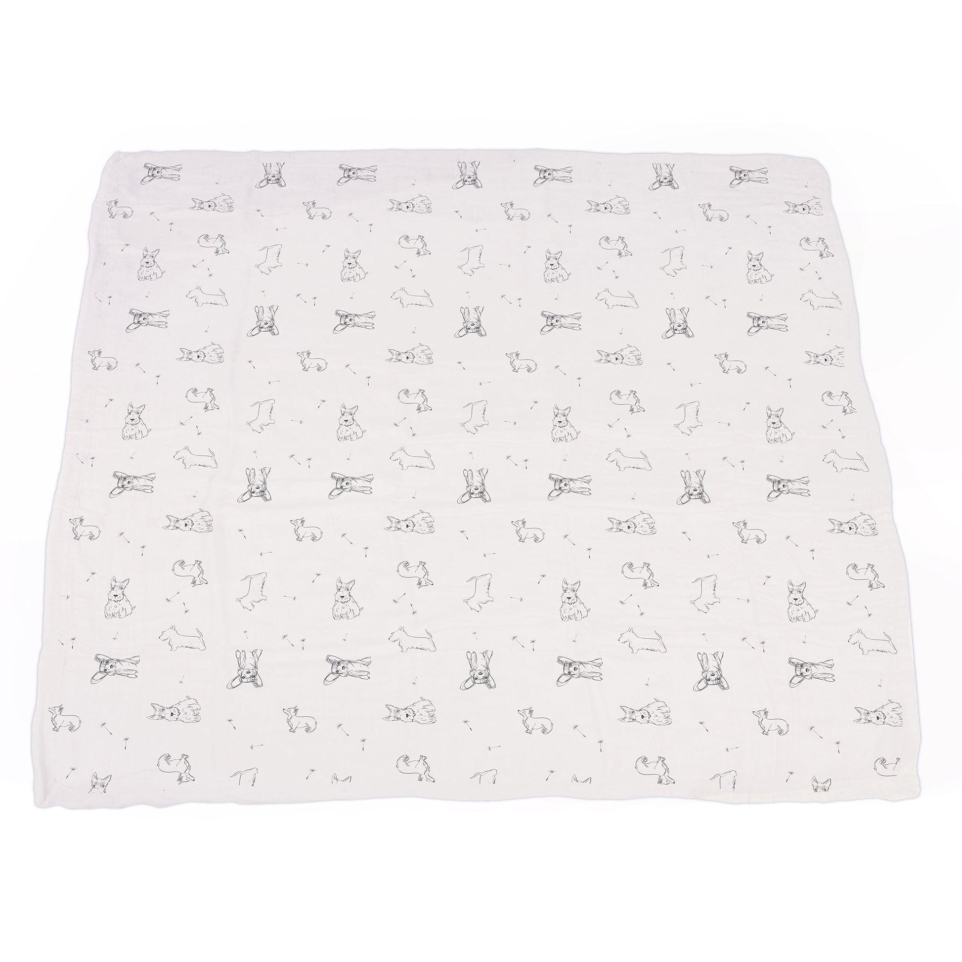 Corgi And Dandelion Seeds Bamboo Muslin Newcastle Blanket 100 Percent Natural Soft Cozy For Kids Newcastle Classics