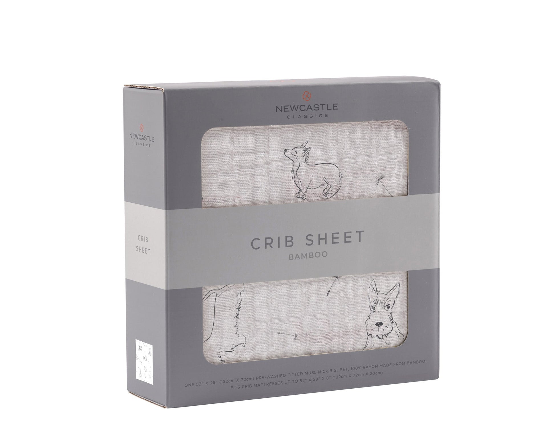 Corgi Bamboo Muslin Crib Sheet Soft Breathable Comfy Snug Fit 28 Inch by 52 Inch Newcastle Classics