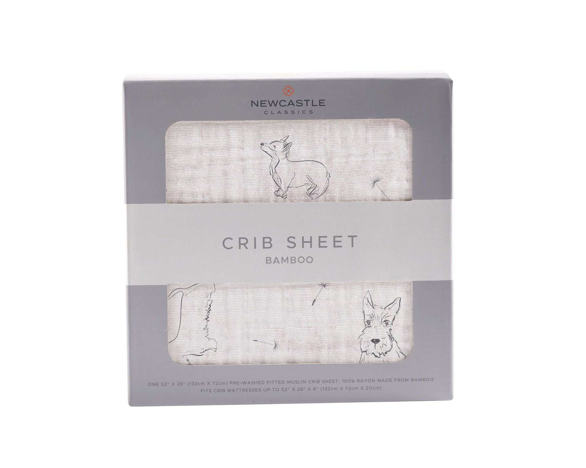 Corgi Bamboo Muslin Crib Sheet Soft Breathable Comfy Snug Fit 28 Inch by 52 Inch Newcastle Classics
