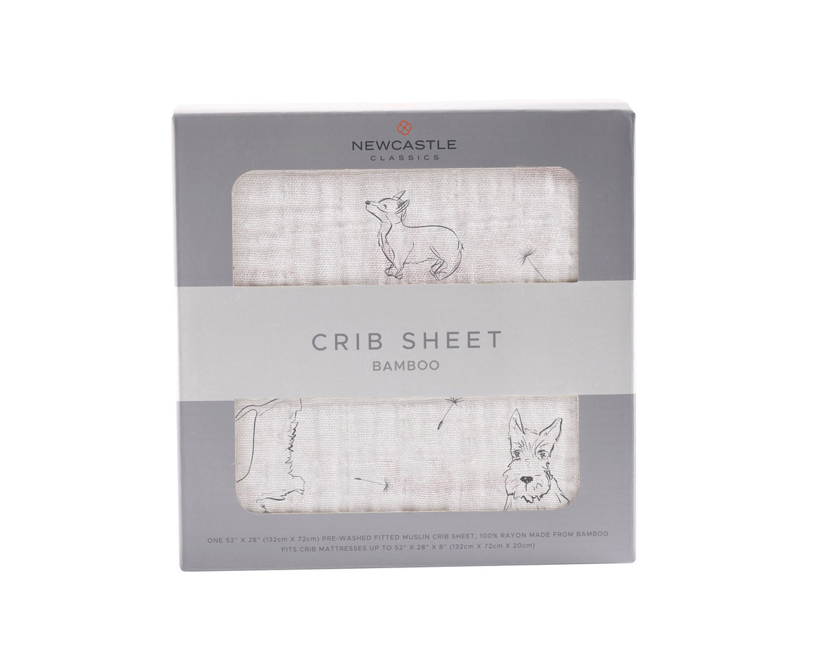 Newcastle Classics Corgi Bamboo Muslin Crib Sheet
