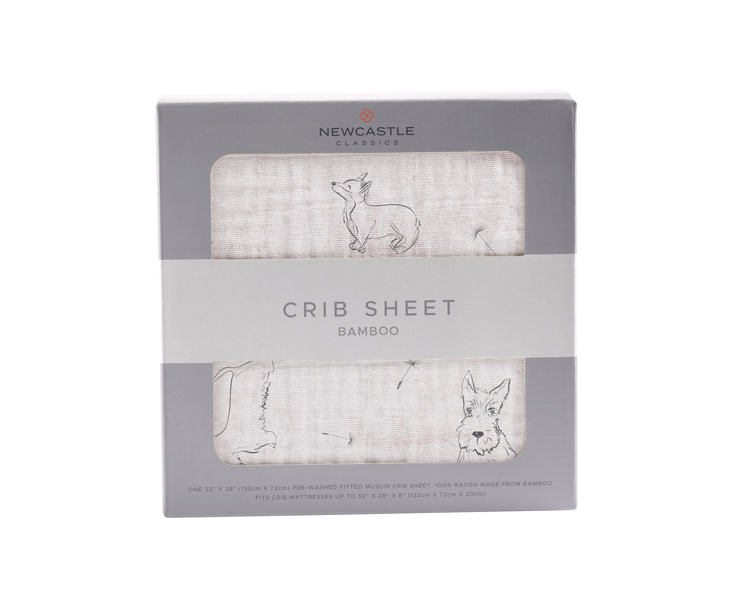 Newcastle Classics Corgi Bamboo Muslin Crib Sheet