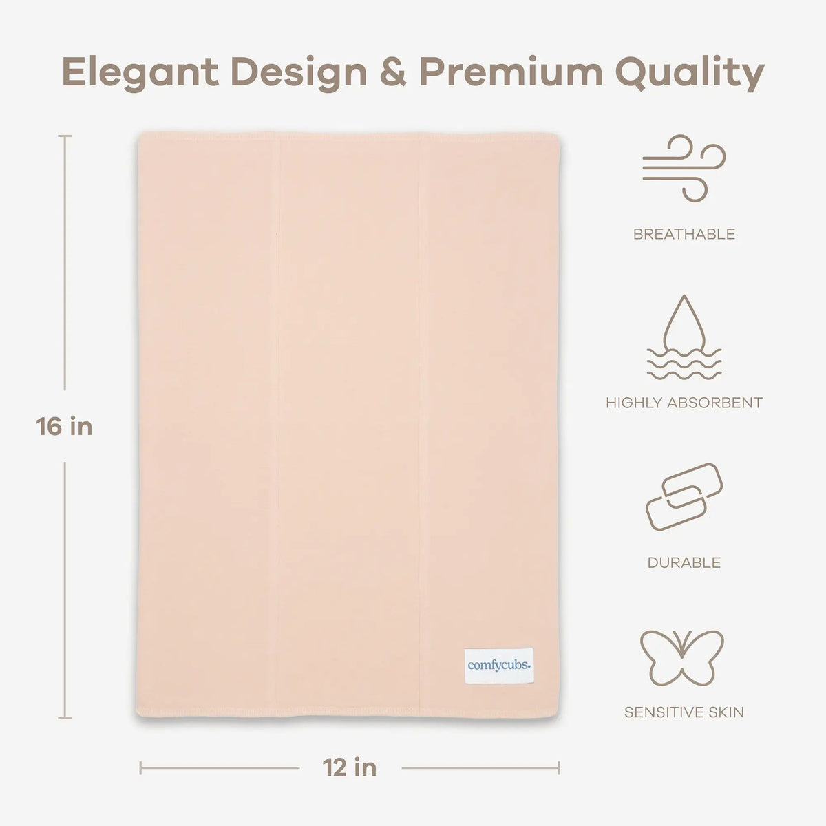 Comfy Cubs Cotton Burp Cloths in Blush - 