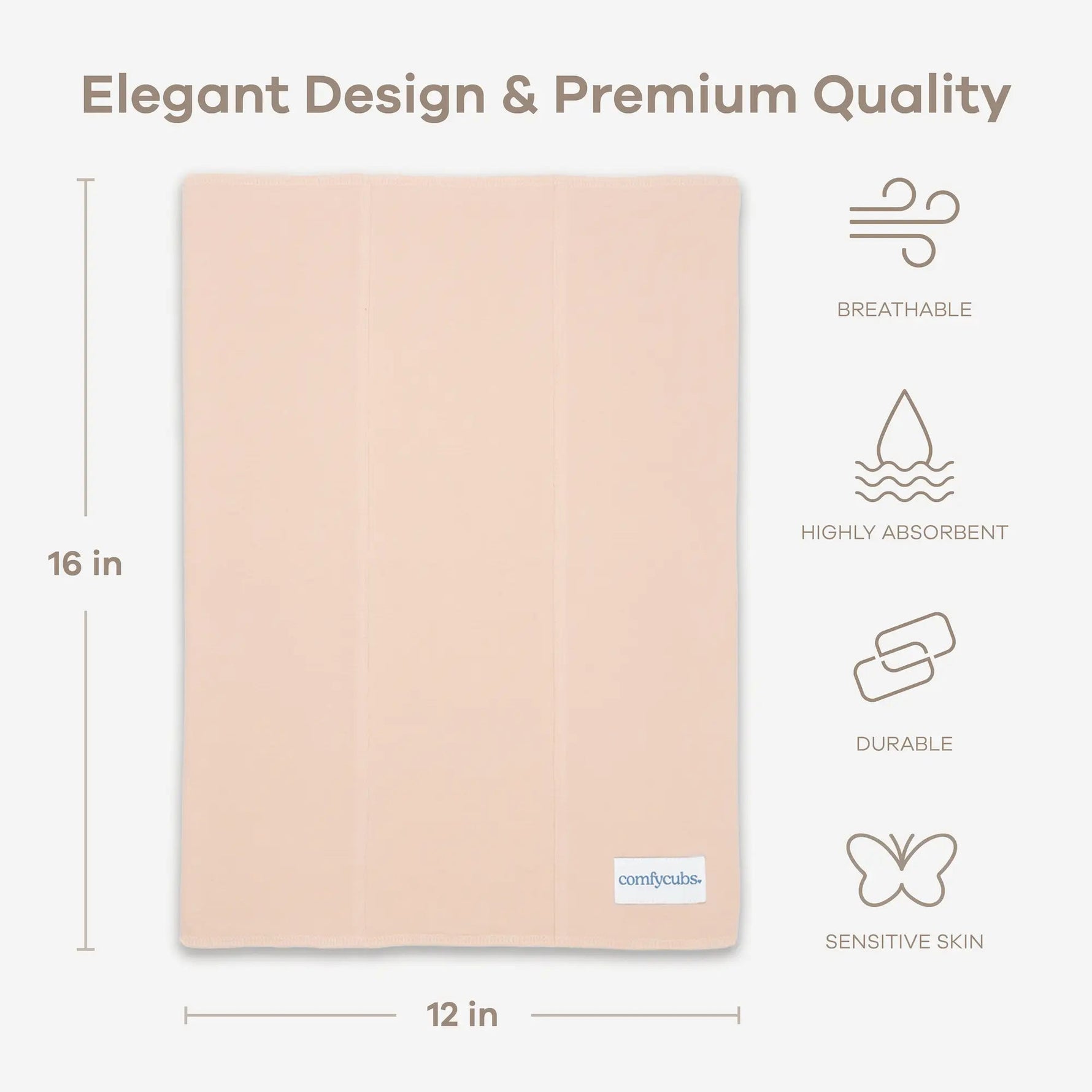 Comfy Cubs Cotton Burp Cloths in Blush - 