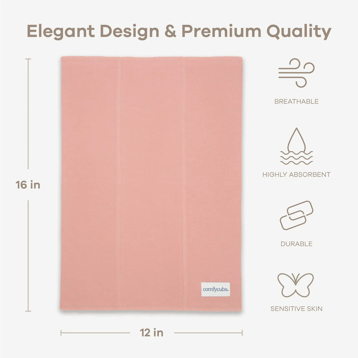 Comfy Cubs Cotton Burp Cloths in Bold Blush - 