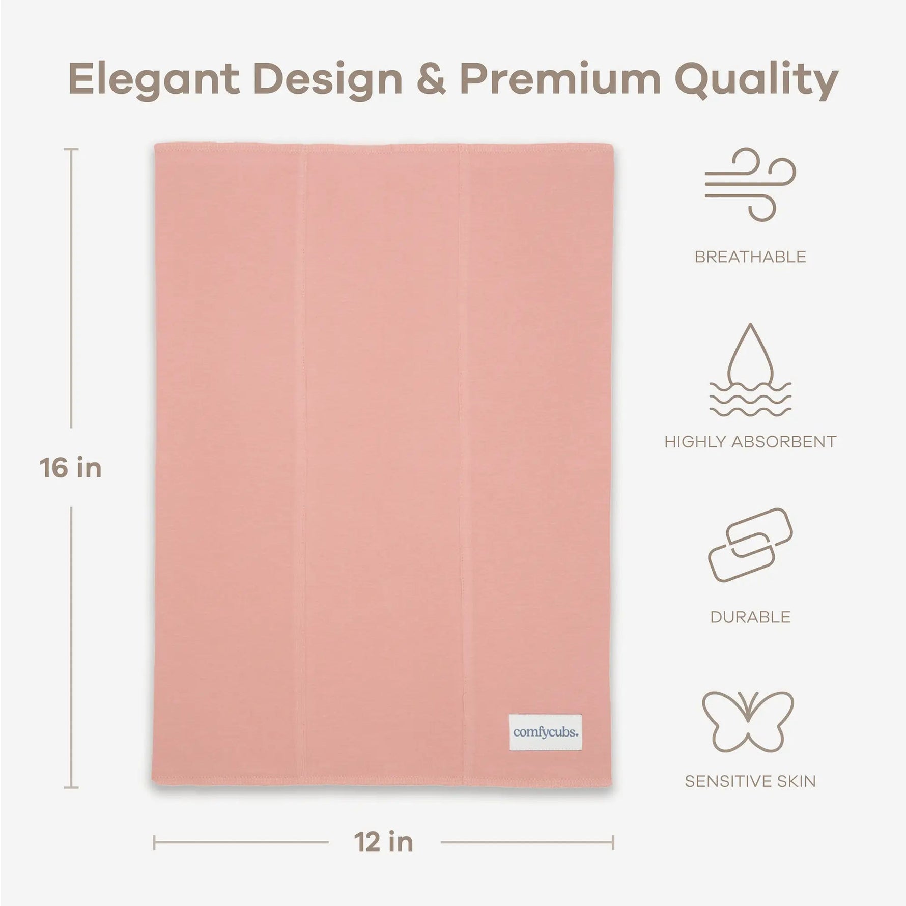 Comfy Cubs Cotton Burp Cloths in Bold Blush - 