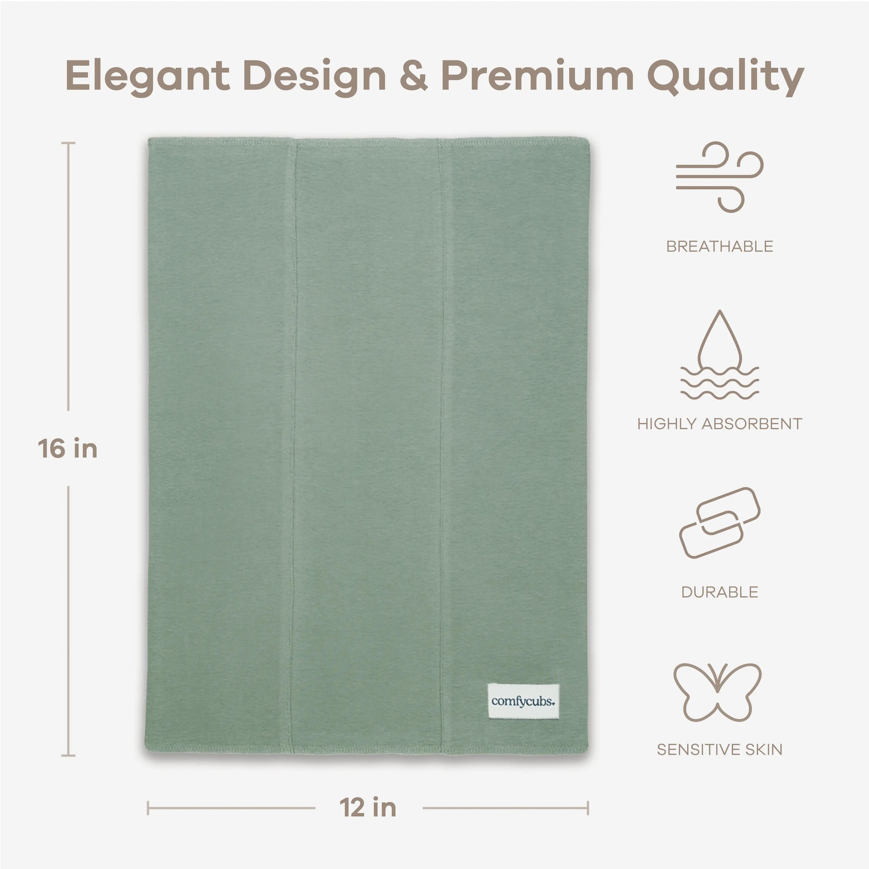 Comfy Cubs Cotton Burp Cloths in Fern - 