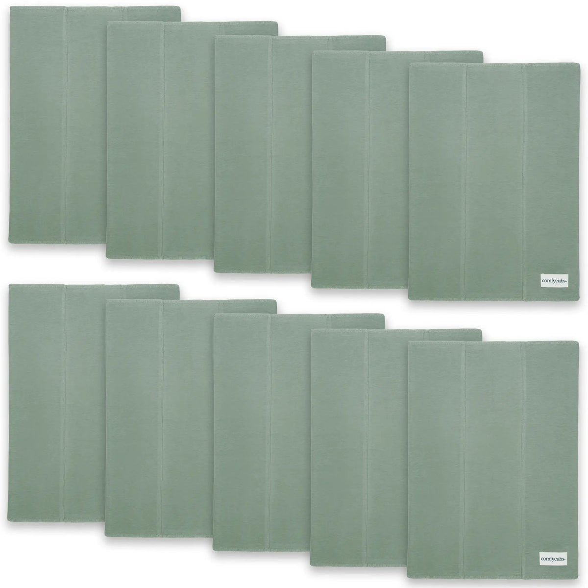 Comfy Cubs Cotton Burp Cloths in Fern - 