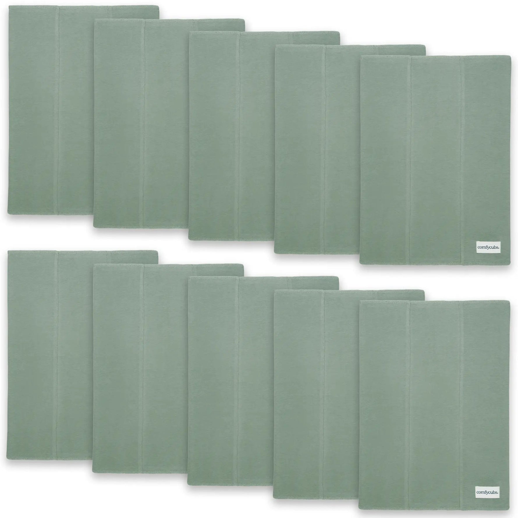 Comfy Cubs Cotton Burp Cloths in Fern - 