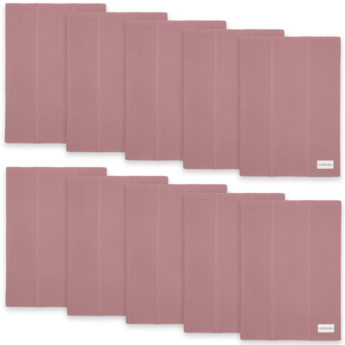 Comfy Cubs Cotton Burp Cloths in Mauve - 