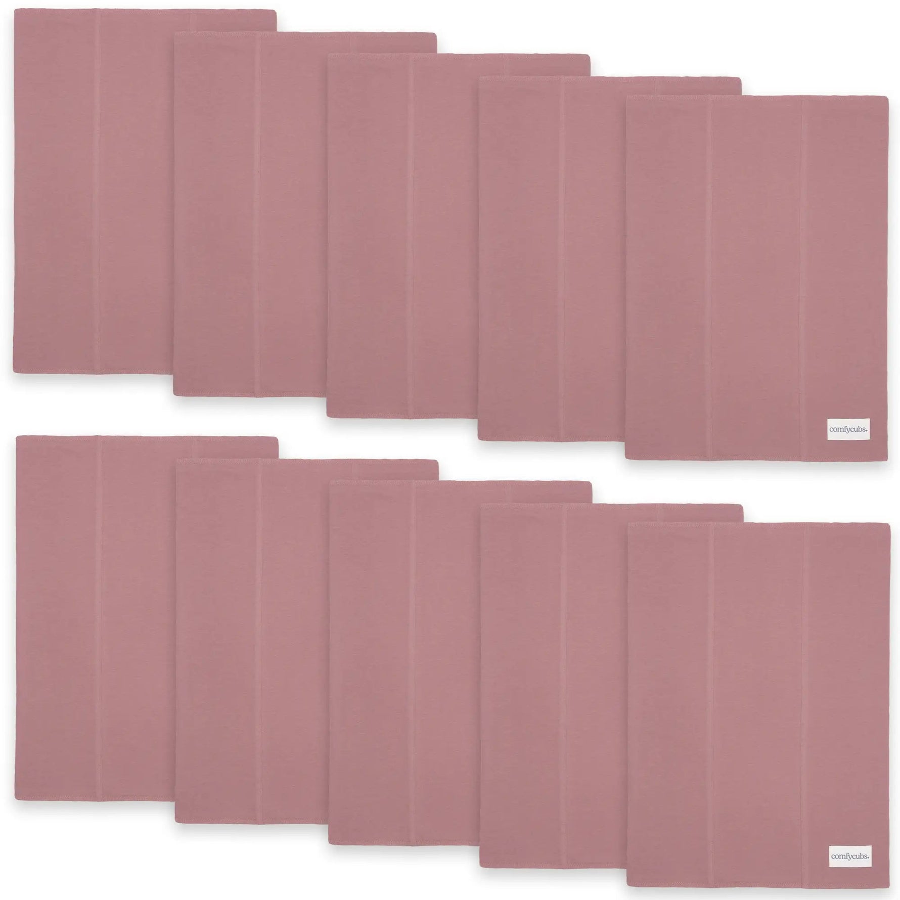 Comfy Cubs Cotton Burp Cloths in Mauve - 
