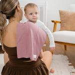 Comfy Cubs Cotton Burp Cloths in Mauve - 