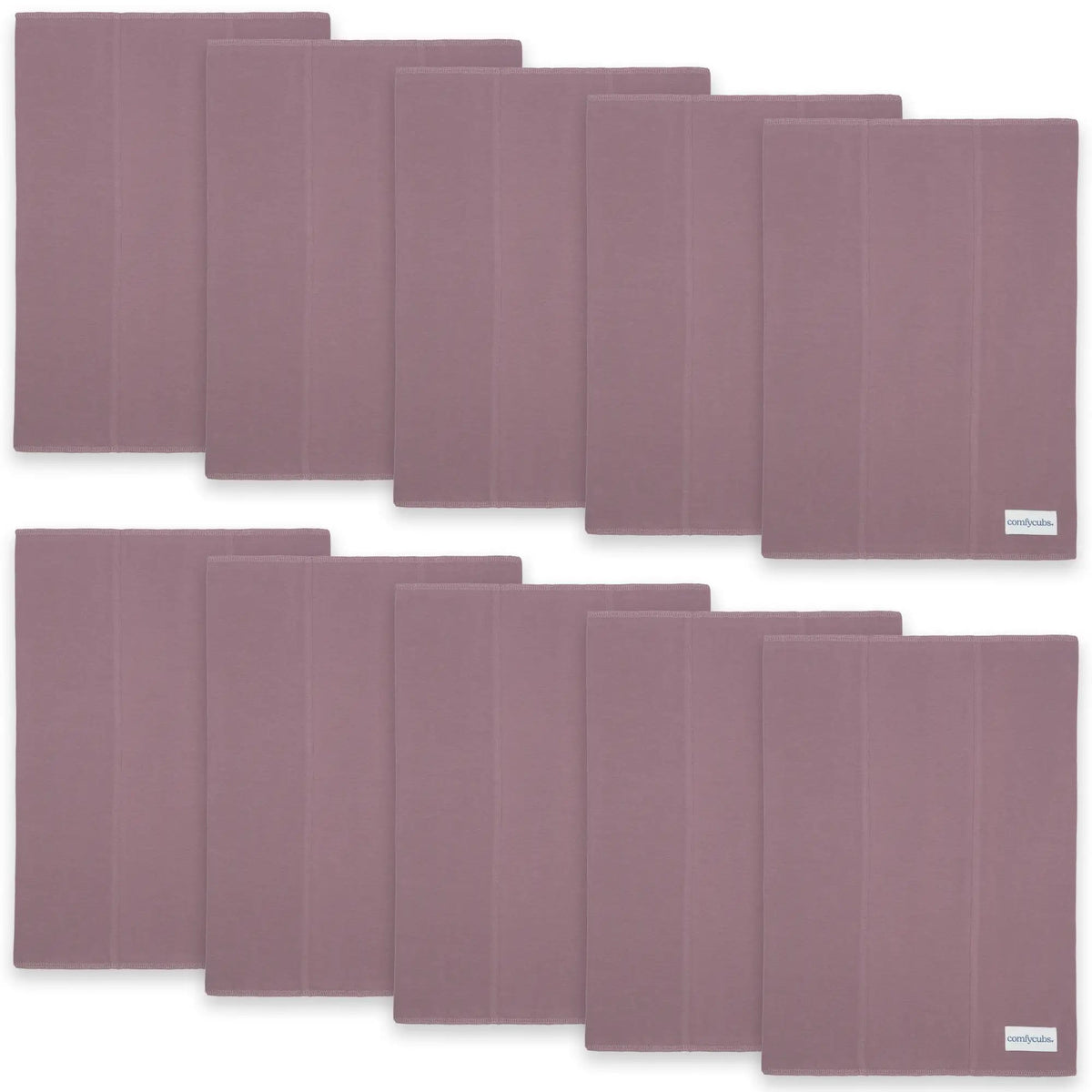 Comfy Cubs Cotton Burp Cloths in Mulberry - 