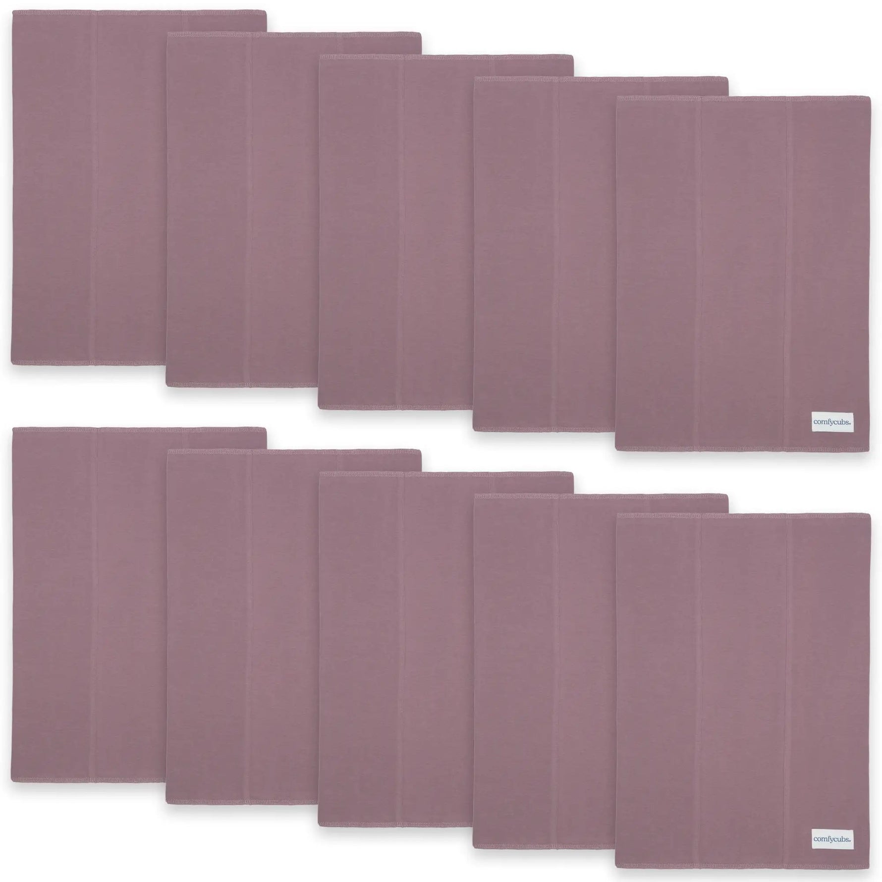 Comfy Cubs Cotton Burp Cloths in Mulberry - 